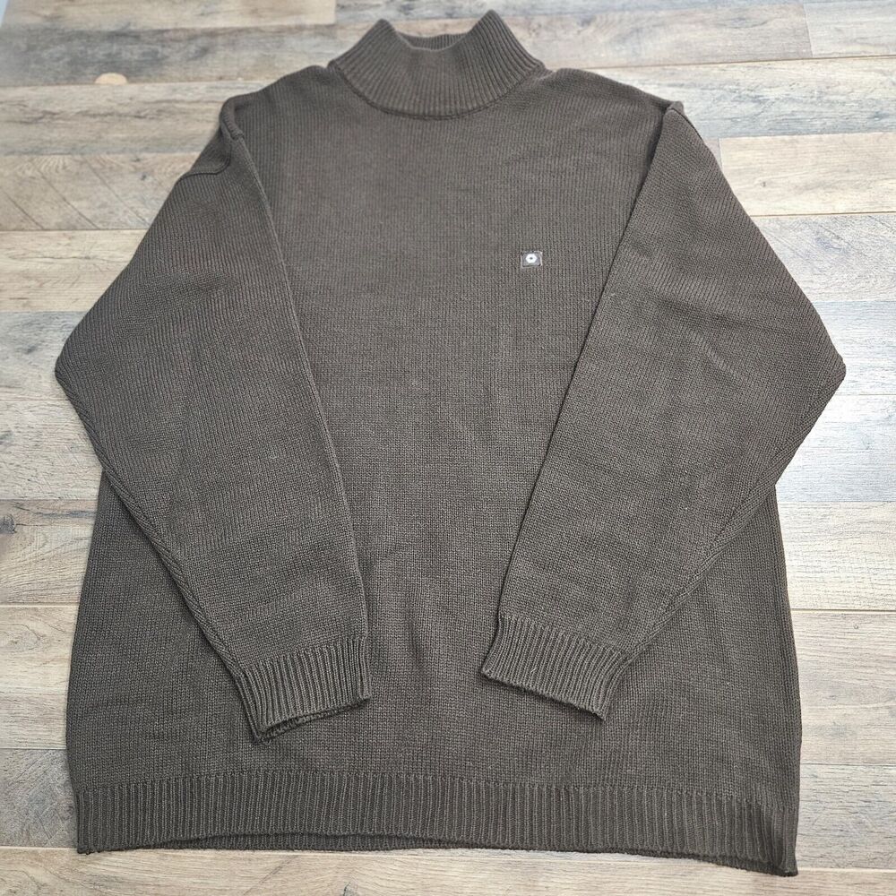 Vintage Southpole Sweater Mens XXL Brown‎ Knit Mockneck Long Sleeve Warm Casual